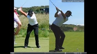 Jon Rahm golf swing  Long Iron faceon amp downtheline July 2017 [upl. by Matti721]