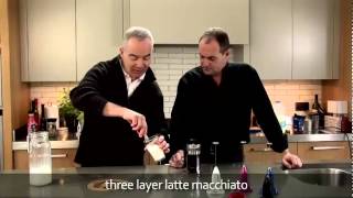 aerolatte  milk frother makes three layer caffè latte macchiato [upl. by Nosro733]