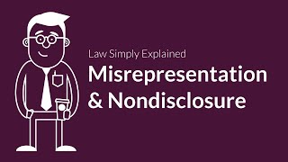 Misrepresentation and Nondisclosure  Contracts  Defenses amp Excuses [upl. by Basset]