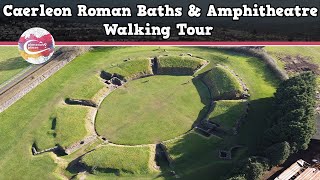 CAERLEON ROMAN BATHS amp AMPHITHEATRE WALES  Walking Tour  Pinned on Places [upl. by Aicirtac510]