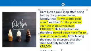 How to apply misrepresentation Liam cupcake scenario [upl. by Neumark]