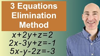 Solving Systems of 3 Equations Elimination [upl. by Racklin]