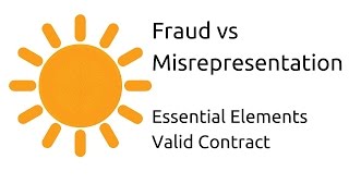 Fraud vs Misrepresentation  Other Essential Elements of a Valid Contract  CA CPT  CS amp CMA [upl. by Annekcm]